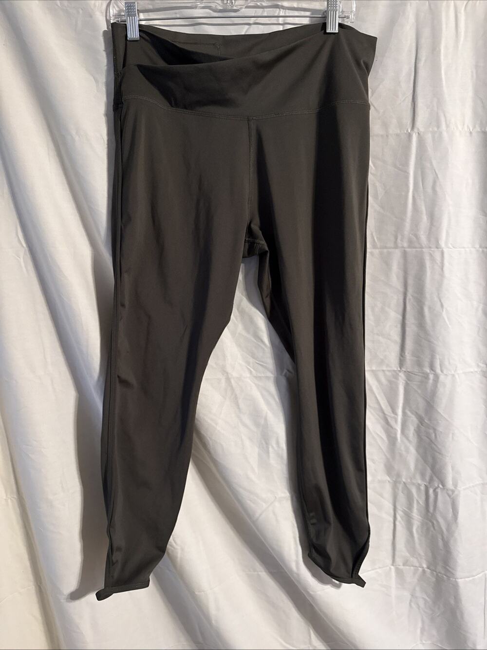 Nike Women Leggings XL Green Elastic Waist Compression Open Ankle Activewear